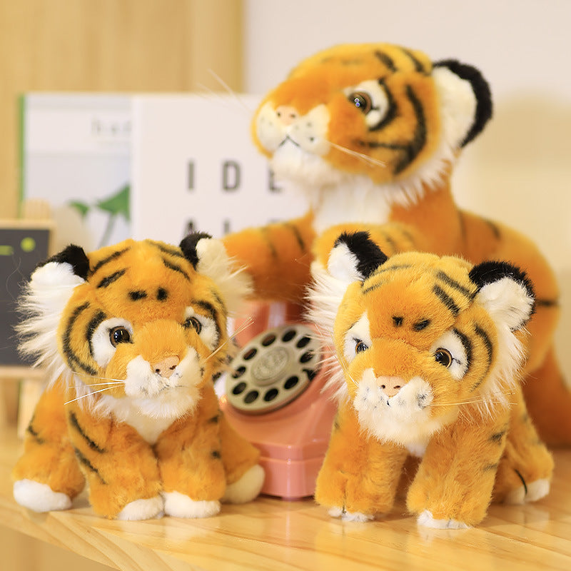 Simulation Little Tiger Doll Plush Toy Cute Siberian Tiger Small Pendant Doll Zodiac White Tiger Cloth Doll Children