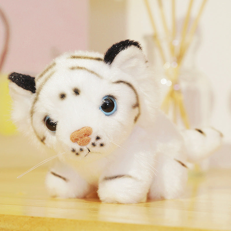 Simulation Little Tiger Doll Plush Toy Cute Siberian Tiger Small Pendant Doll Zodiac White Tiger Cloth Doll Children