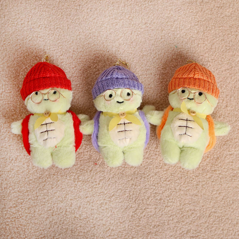 Fruit Turtle Hat Glasses Little Turtle Pendant Plush Toy Doll Bag Pendant Keychain Rag Doll Doll