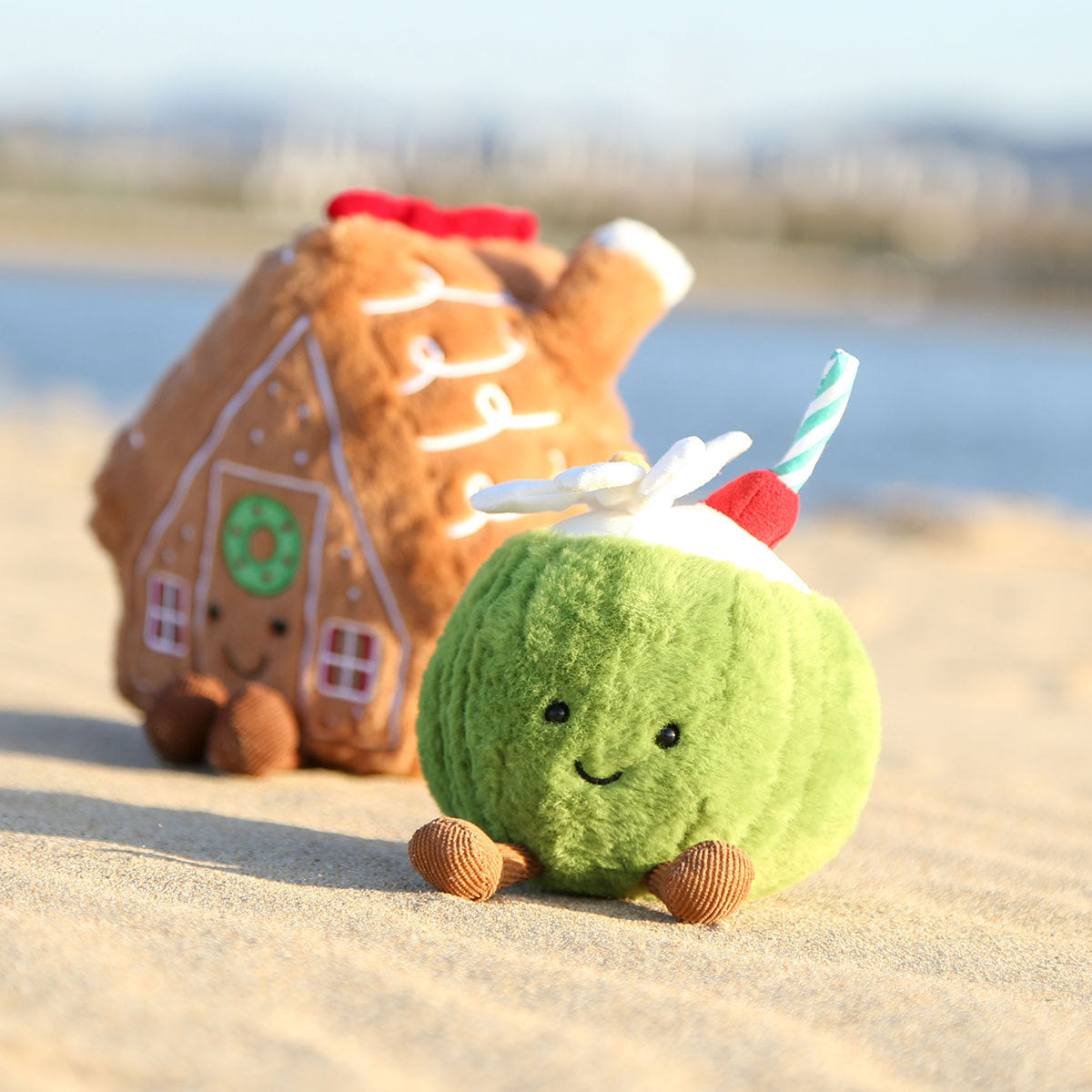 Fun House Coconut Teapot Cute Cartoon Plush Doll Children'S Toy Ornament Christmas Small Decorative Gingerbread House