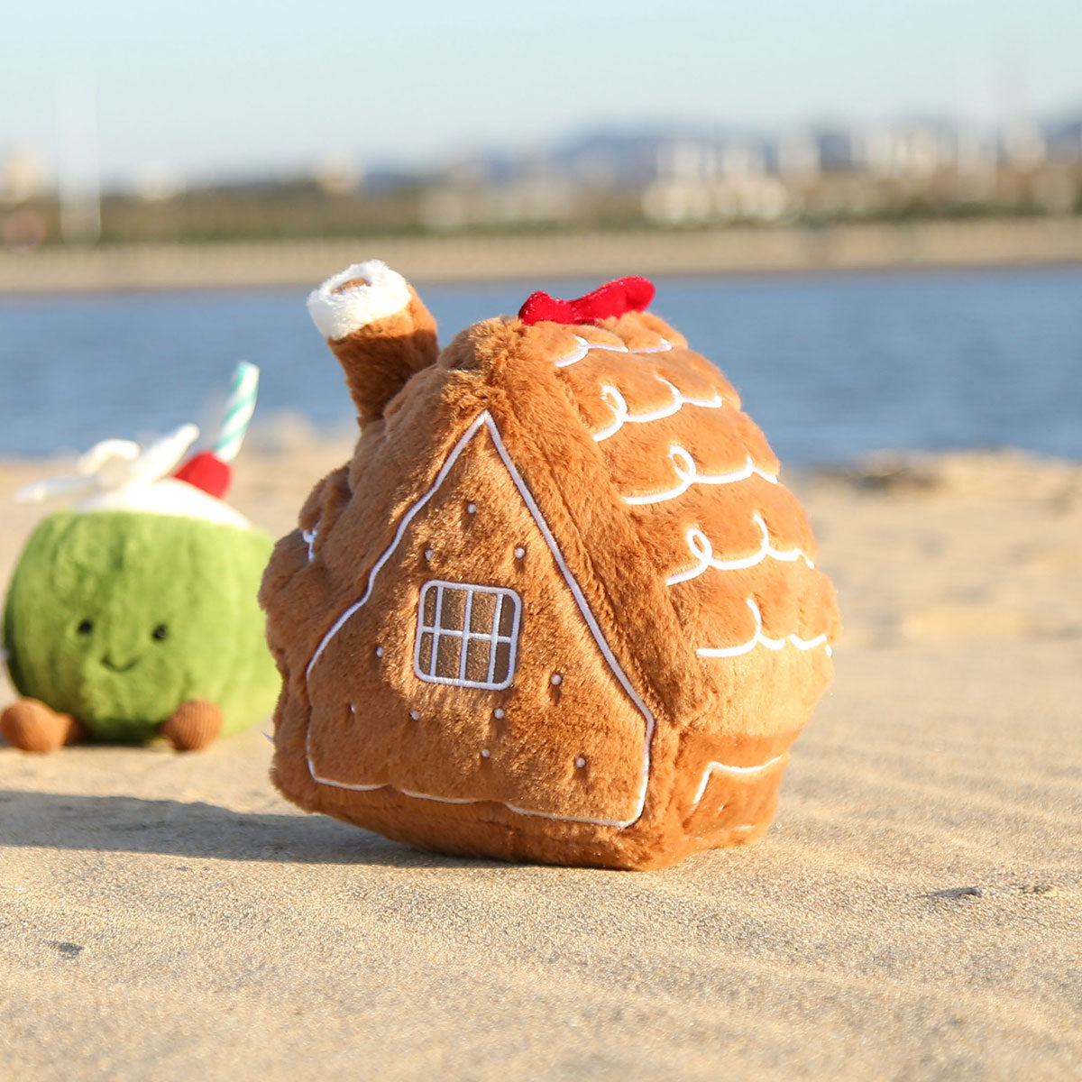 Fun House Coconut Teapot Cute Cartoon Plush Doll Children'S Toy Ornament Christmas Small Decorative Gingerbread House