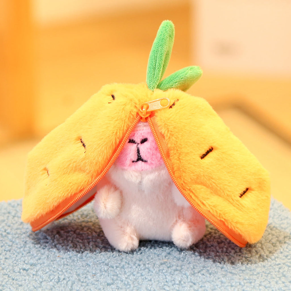Fruit-Themed Capybara Plush Keychain