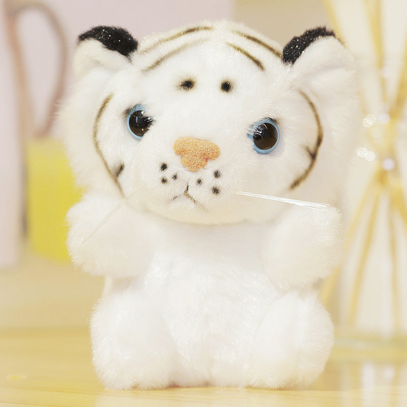 Simulation Little Tiger Doll Plush Toy Cute Siberian Tiger Small Pendant Doll Zodiac White Tiger Cloth Doll Children