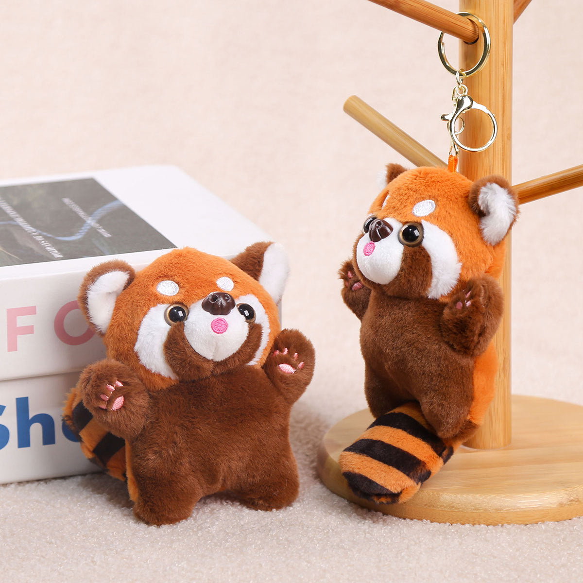 Standing Red Panda Pendant Cross-Border Doll Raccoon Doll Plush Toy Bag Pendant Couple Cloth Doll