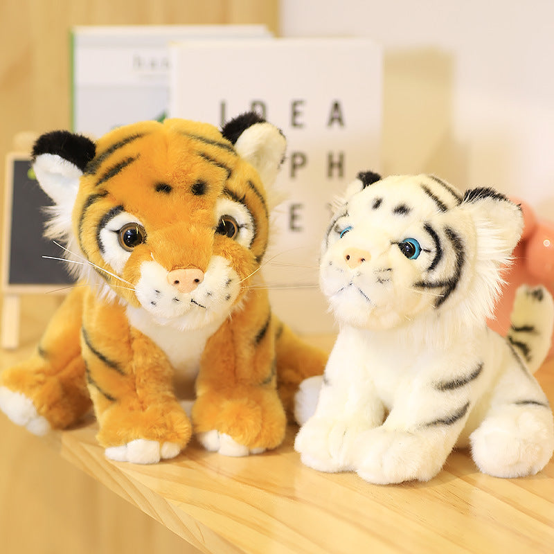 Simulation Little Tiger Doll Plush Toy Cute Siberian Tiger Small Pendant Doll Zodiac White Tiger Cloth Doll Children
