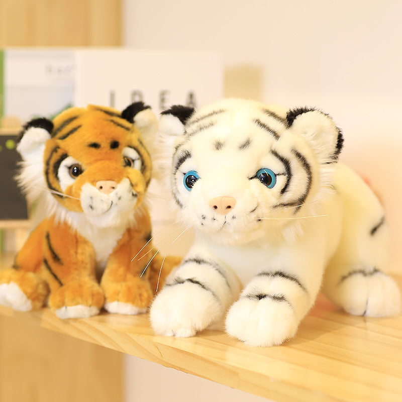 Simulation Little Tiger Doll Plush Toy Cute Siberian Tiger Small Pendant Doll Zodiac White Tiger Cloth Doll Children