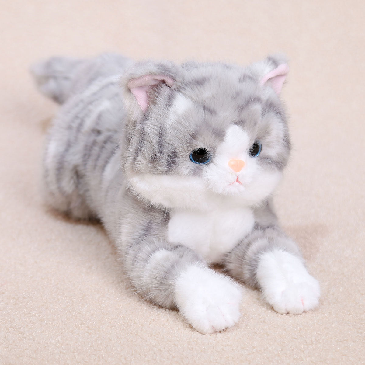 Set Dudu Lying Down Silly Cat Doll Kitten Plush Toy Simulation Comfort Doll Girl Gift