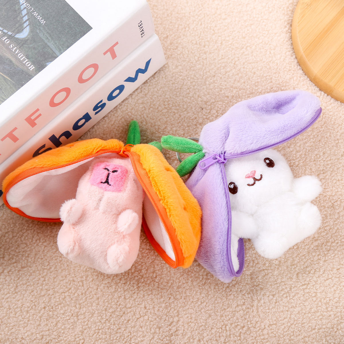 Kapibala Doll Fruit Bag Transforms Into A Little Rabbit Pendant Plush Toy Doll Bag Pendant Keychain