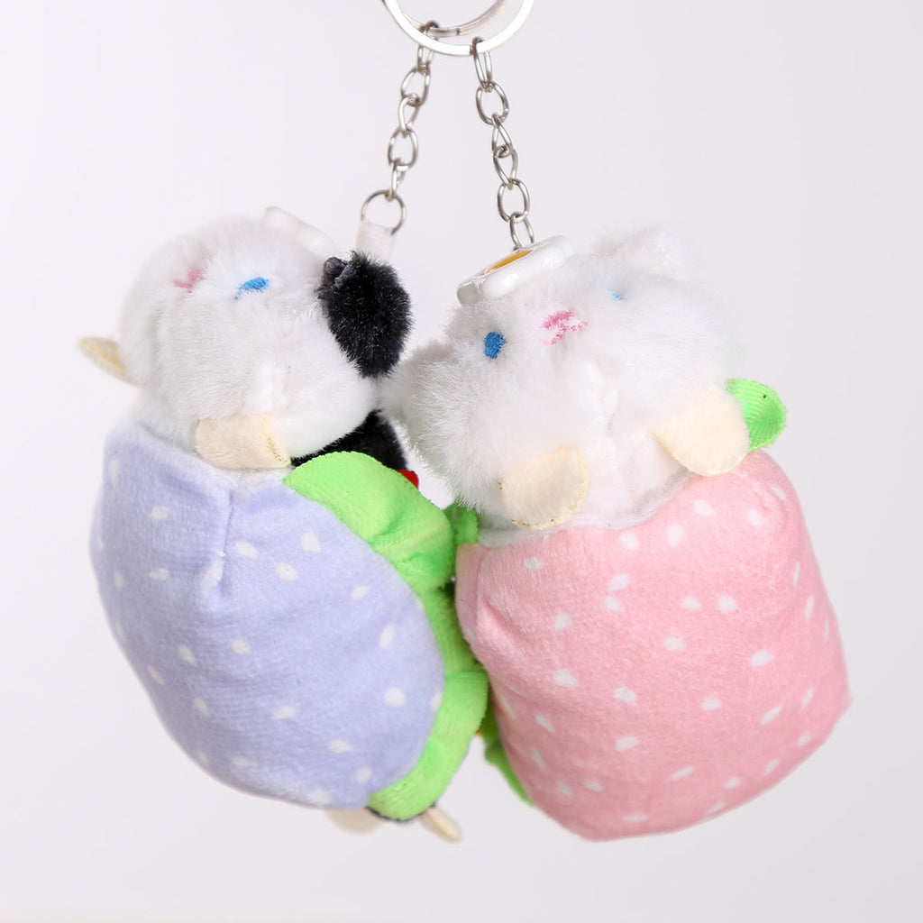 Cute Poached Egg Hot Dog Plush Toy School Bag Pendant Doll Keychain Creative Gift Ornament Women Wholesale