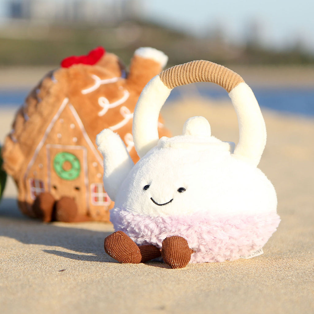 Fun House Coconut Teapot Cute Cartoon Plush Doll Children'S Toy Ornament Christmas Small Decorative Gingerbread House