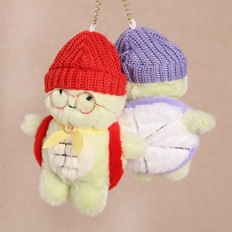 Fruit Turtle Hat Glasses Little Turtle Pendant Plush Toy Doll Bag Pendant Keychain Rag Doll Doll